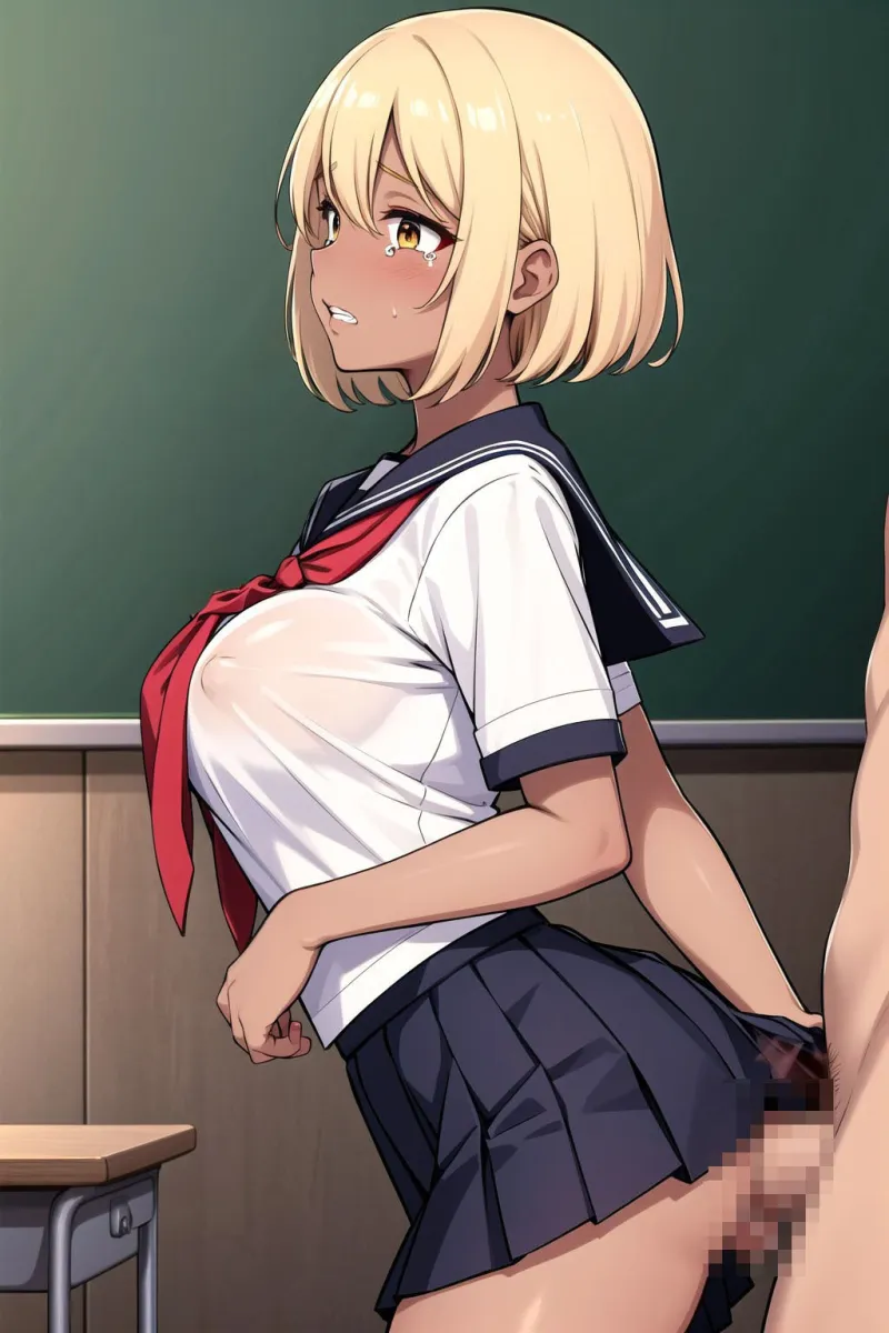 中出しされちゃう制服黒ギャル3