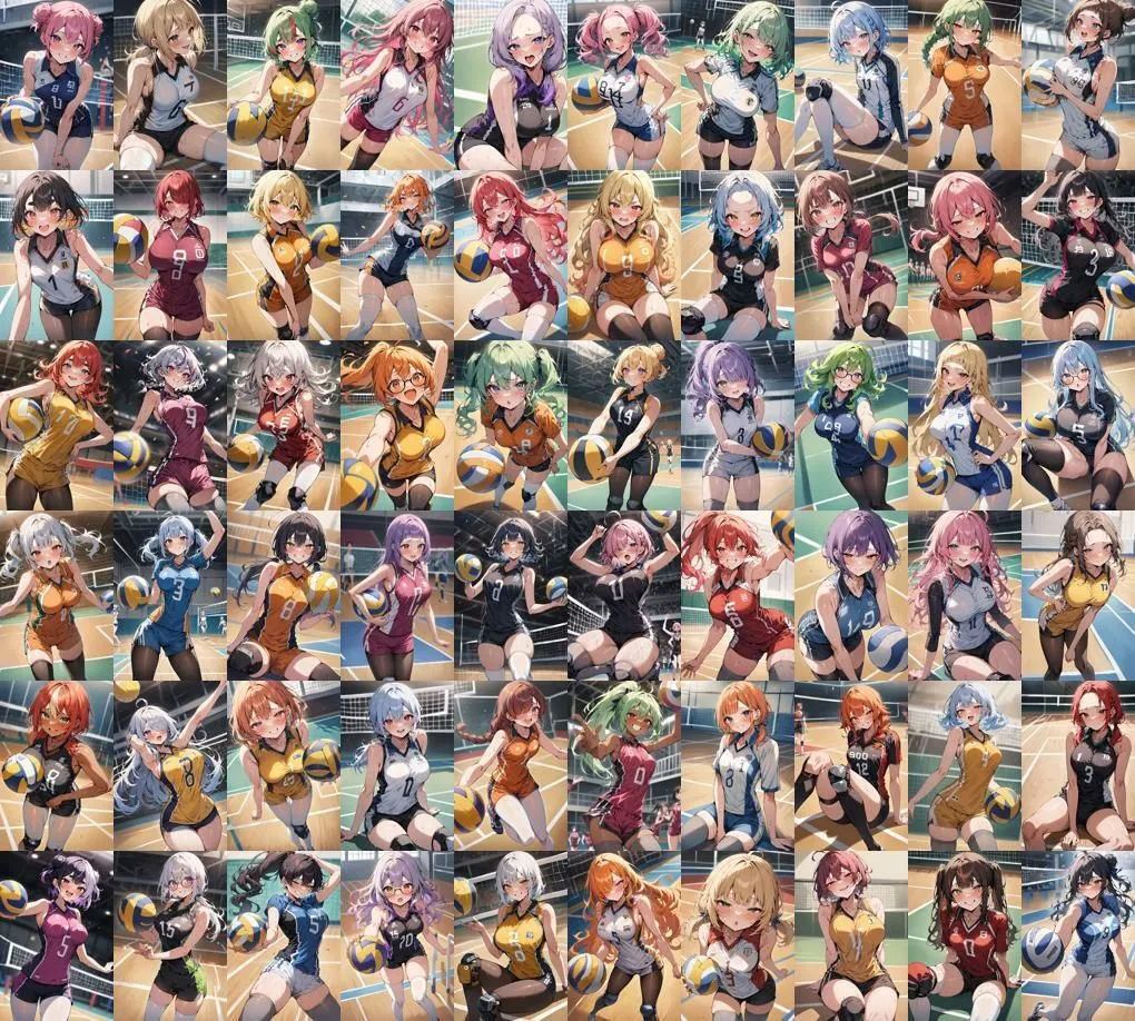 60キャラ バレーボール 即オチ2コマ