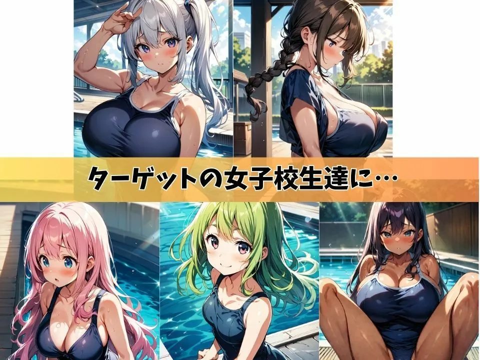 5人の女子校生とプールサイドでスク水セックスしました＃1