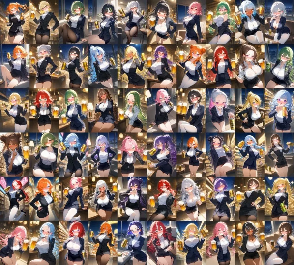 60キャラ 酔っ払いミニスカスーツOL 即オチ2コマ