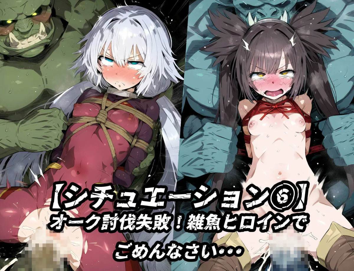 確定敗北アクメ！初心者ヒロイン雑魚モンスターに陵辱され連続絶頂！アヘ顔無様エロを晒す少女達！