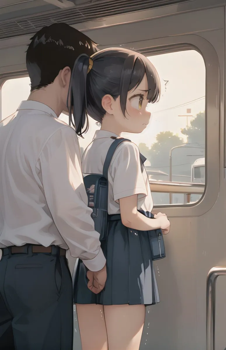 つるぺた電車で痴漢されアへ顔メスイキ