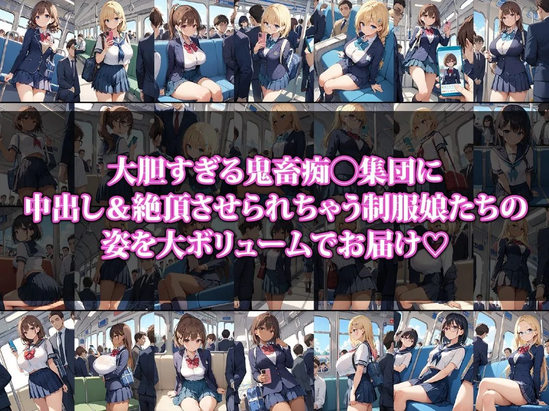 痴漢集団にイカされちゃう制服娘