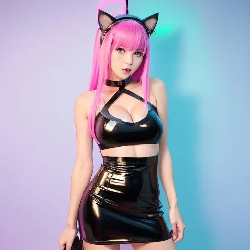 猫耳サイバーゴスの仮想地下アイドル達（セリフなし AI画像集）