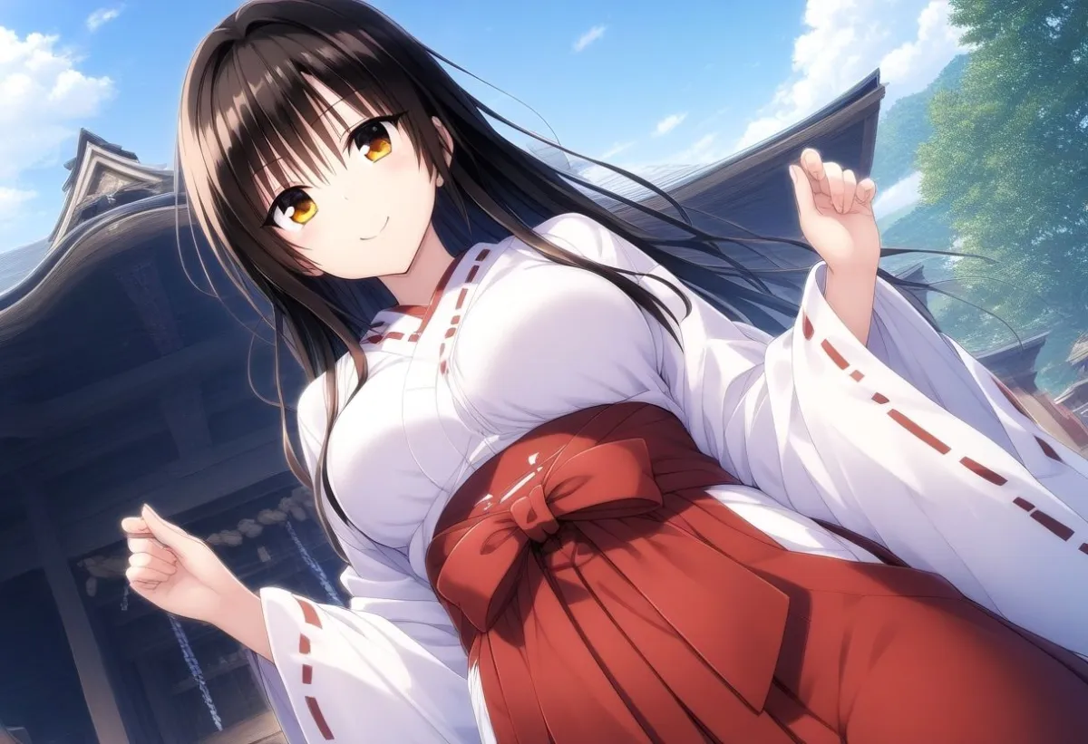 古手川唯 巫女衣装神社エッチ