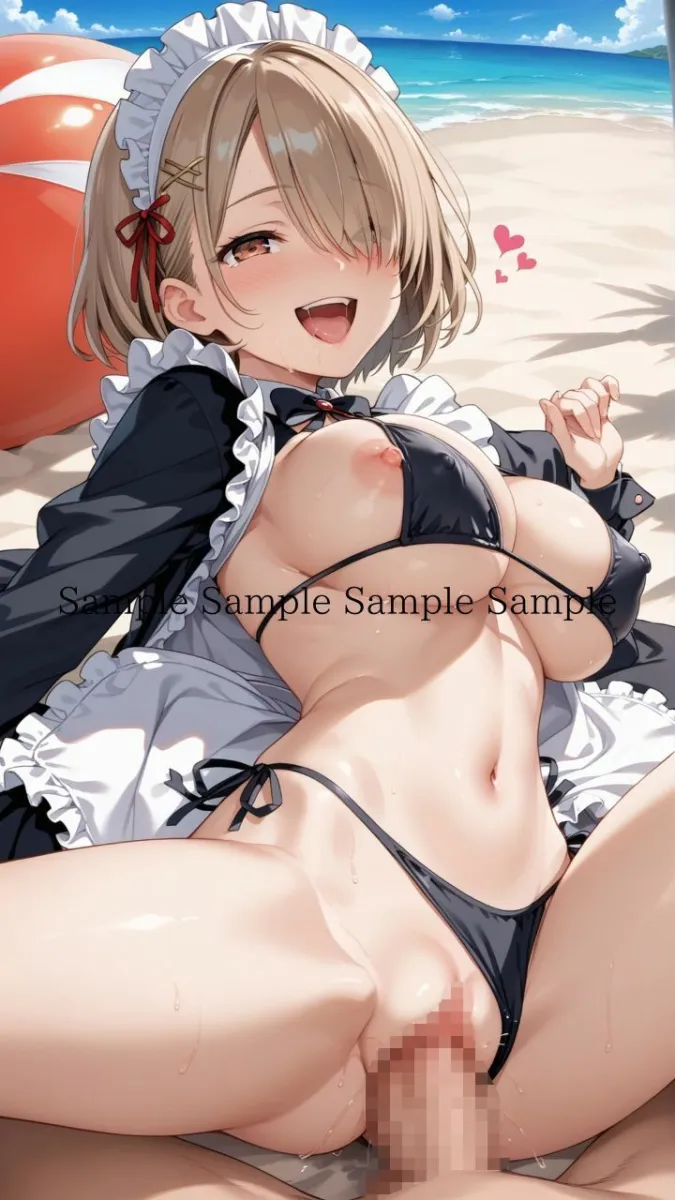 夏だ！海だ！堕天使水着エロメイド達とビーチで乱交バカンス！パート1