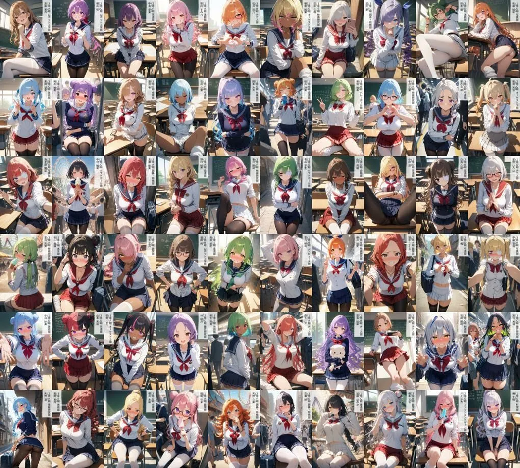 60キャラ セーラー服 即オチ2コマ