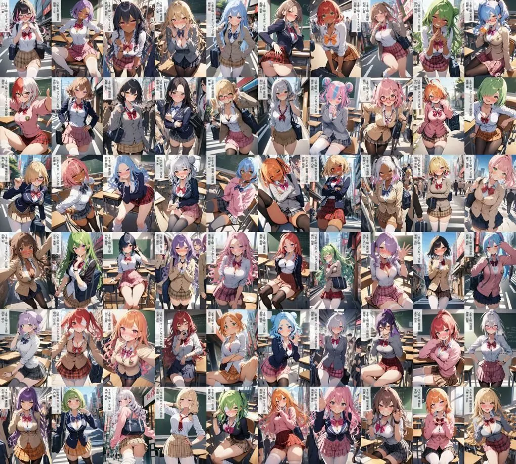 60キャラ 制服JK 即オチ2コマ 7b54