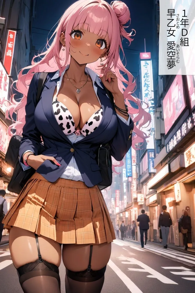 60キャラ 制服ブラチラギャル 即オチ2コマ