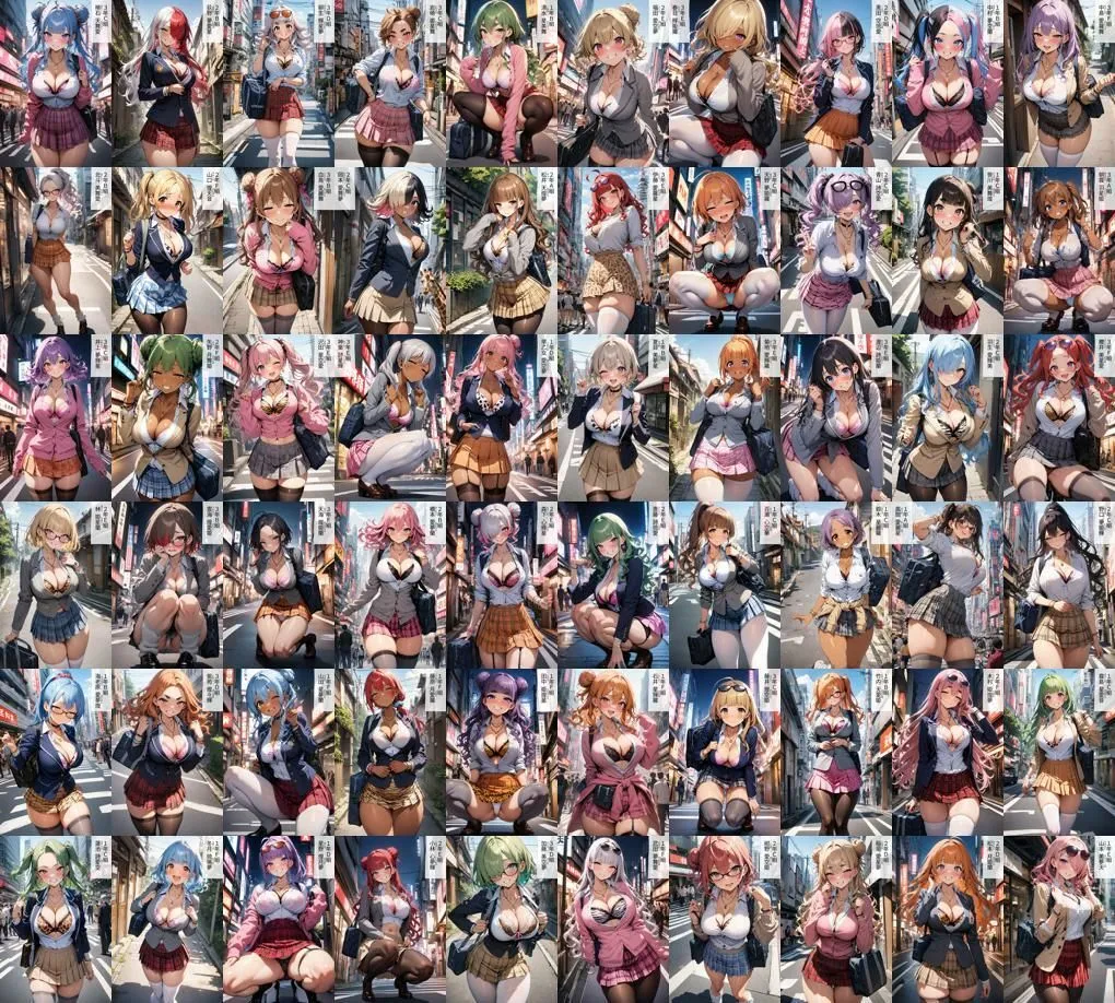 60キャラ 制服ブラチラギャル 即オチ2コマ