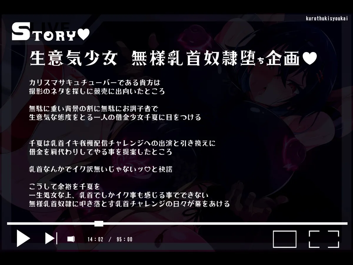 【おほ声/無様】6666回乳首アクメ達成で人生終了！ 乳首イキ我慢配信チャレンジ ―無様乳首奴隷に堕ちる借金少女―