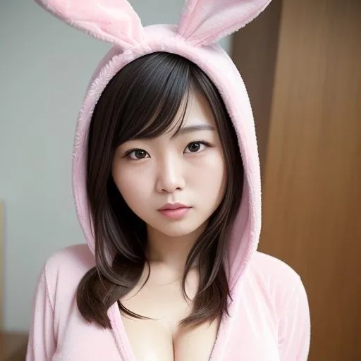ウサギ耳の巨乳美女（セリフなし AI画像集）