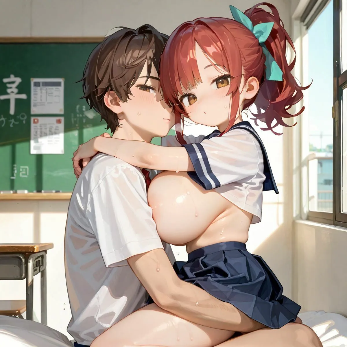 むちむち爆乳制服ギャルと教室で濃厚セックス！01