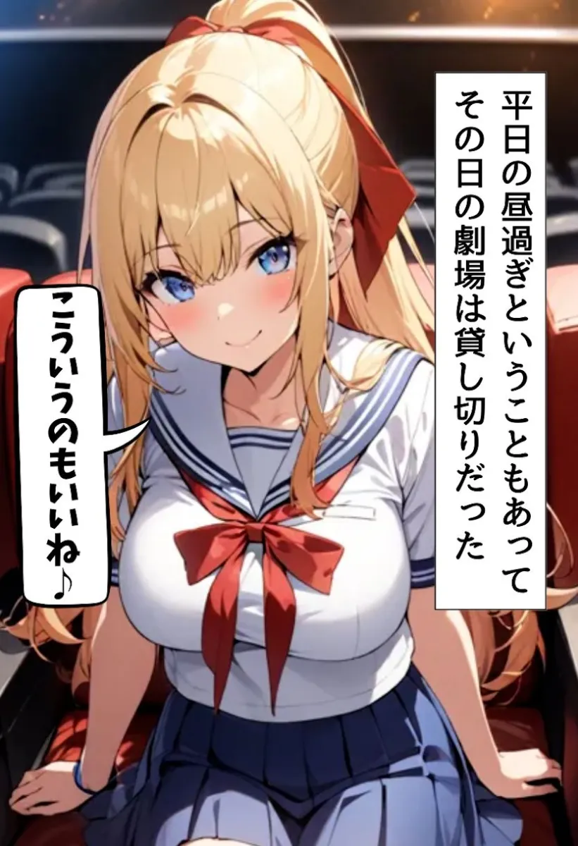 巨乳幼なじみと映画館でエッチ