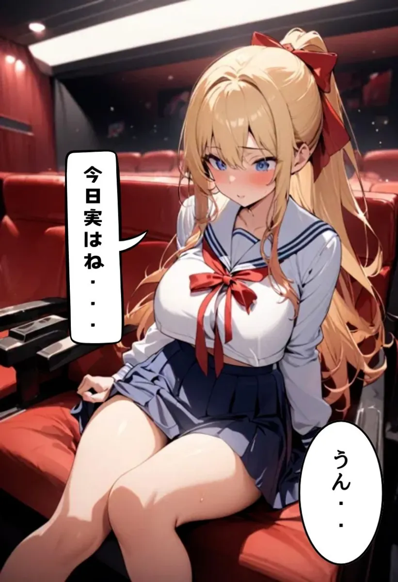 巨乳幼なじみと映画館でエッチ