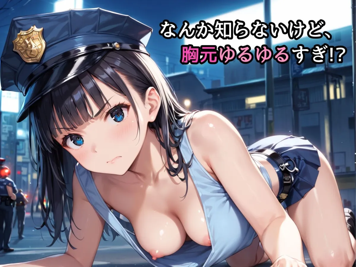 【ねぇ、どこ見てんの？】職質をしてきた巨乳警察官の胸元が無防備すぎて、ちんちんイライラ大暴走