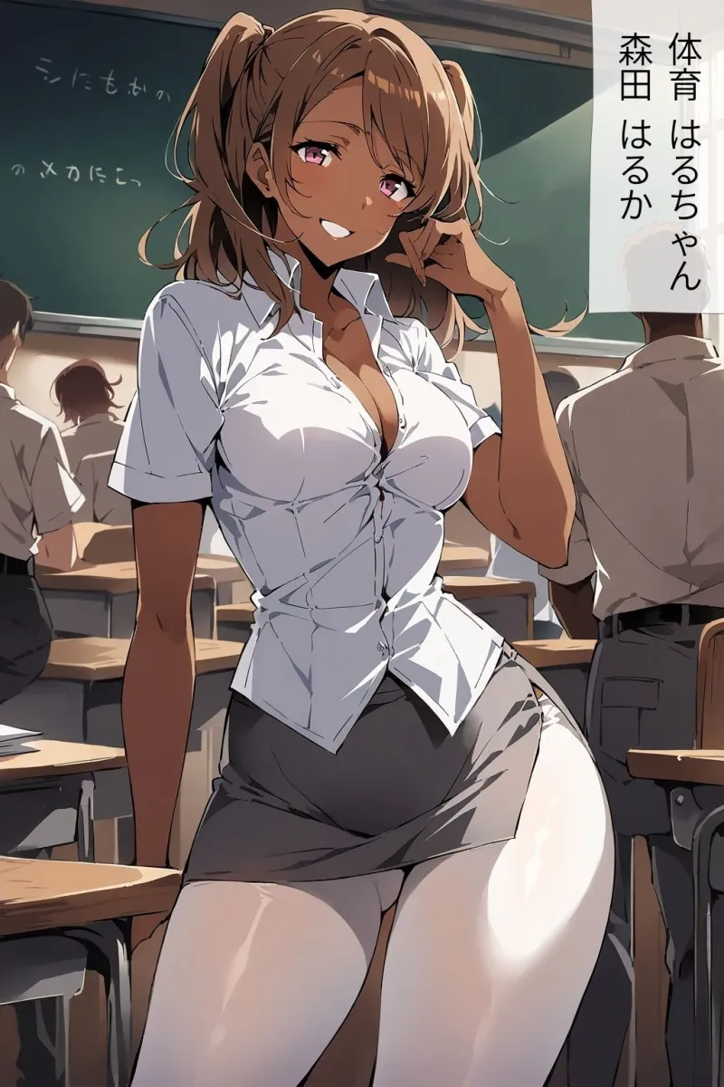 60キャラ タイトスカート女教師 即オチ2コマ