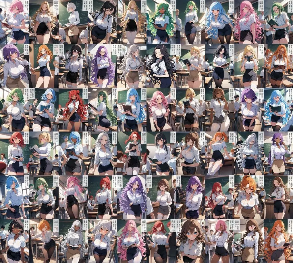 60キャラ タイトスカート女教師 即オチ2コマ