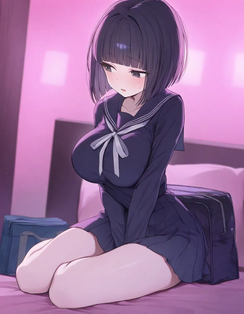 巨乳JKをラブホテルに連れ込み連続生中だし