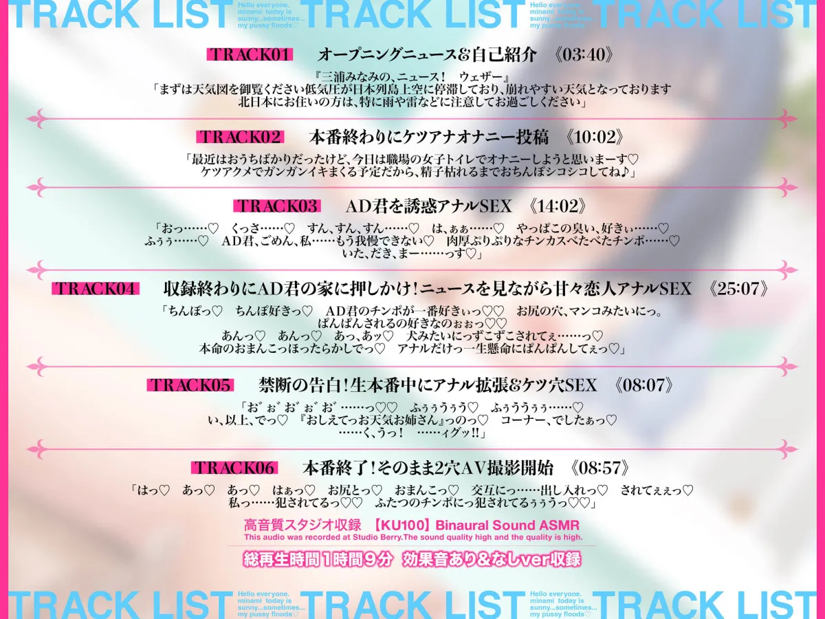 あの大人気お天気ニュースキャスターAVデビュー！？女子アナけつあな本番チンカス汚チンポ媚び媚びおほ声実況生中継【KU100】