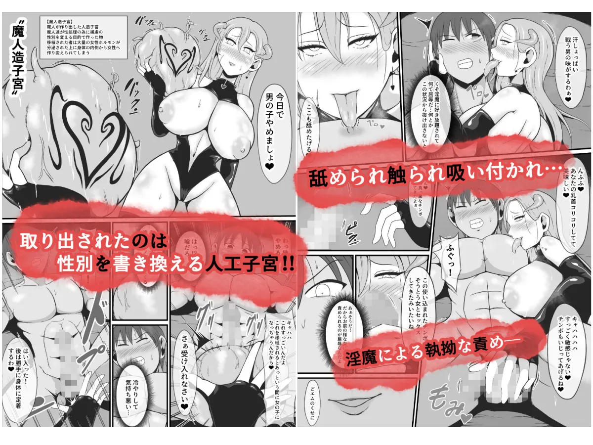 【TS悪堕ち】屈強なる戦士が淫乱メス悪魔へ性転換