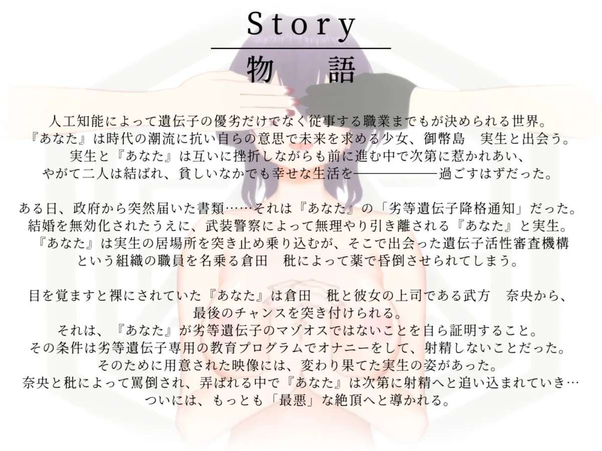 【オナサポ3Dアニメ】性癖破壊マゾオナニーW  〜愛する妻のNTR乱交ハメ撮りで地獄の射精我慢オナニーサポート〜