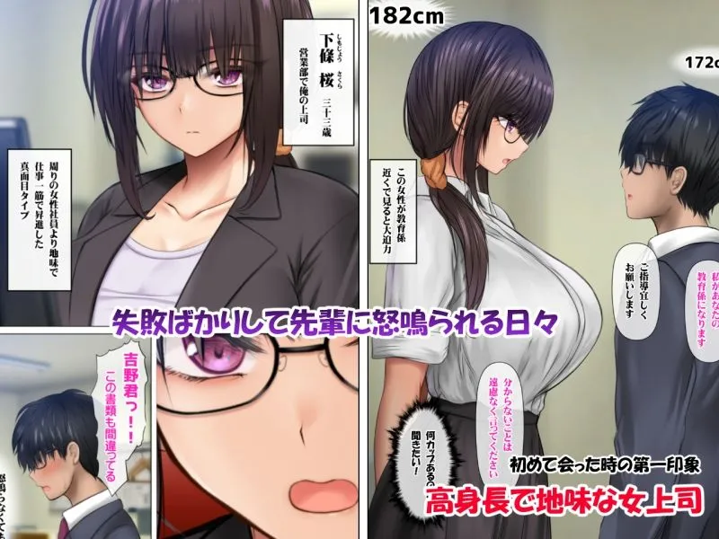 職場のデカい喪女上司と陰キャ部下はオタクセックスにハマっちゃう