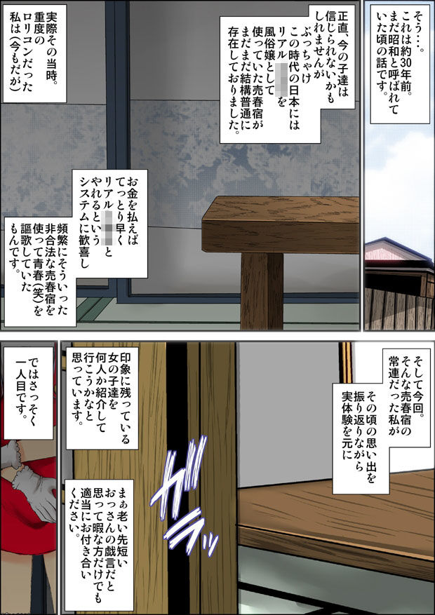 【ロリコン体験談】昭和のガチ●●売春宿に通っていた時の話。