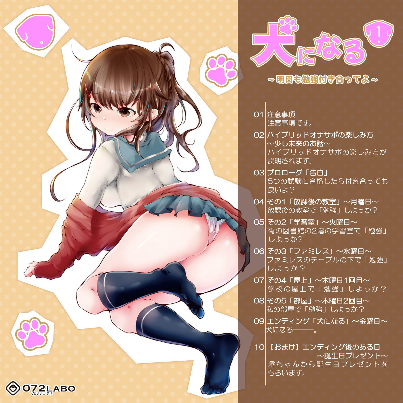 【脳内彼女】くちゅ音で手コキ★脳内インストール彼女♪少し未来の射精管理調教「犬になる1」～明日も勉強付き合ってよ～【ハイブリッドオナサポ】