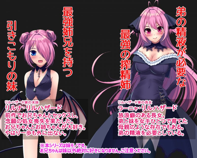 【初日限定100円！】サキュバス姉妹と3Pで家族愛を深める話。あるいはお兄ちゃんだいしゅきぃいん！～サキュゲス2～【動画つき】