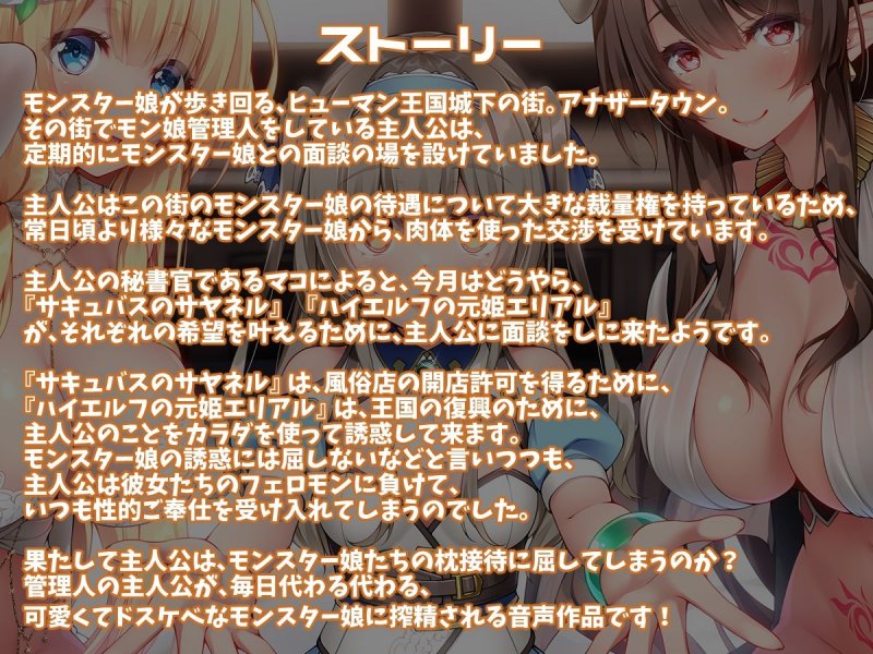 【KU100】モン娘ハーレムの耳舐め接待天国♪【総再生時間4時間超え！】