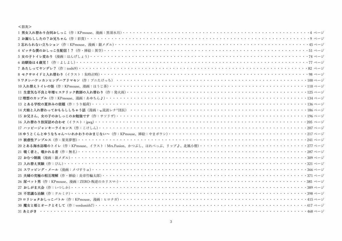 男女入れ替わりおしっこ合同