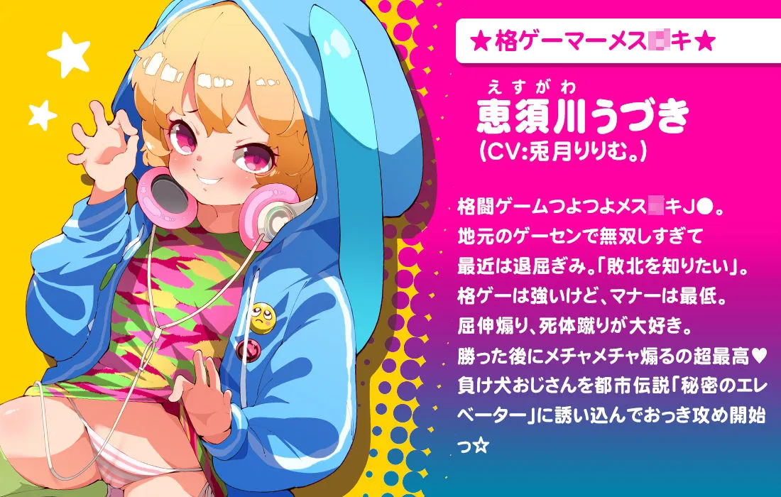 密室エレベーターのロリビッチ～格ゲーマーメスガキの手コキコンボ！～＜うづき編・攻＞