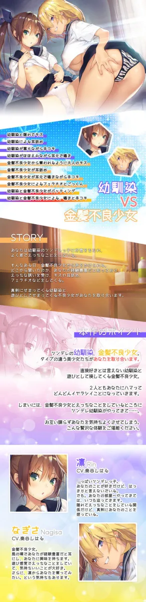 あなたを取り合い ～真剣と遊びの境界線、ツンデレ幼馴染と金髪不良少女～【プレミアムフォーリー】