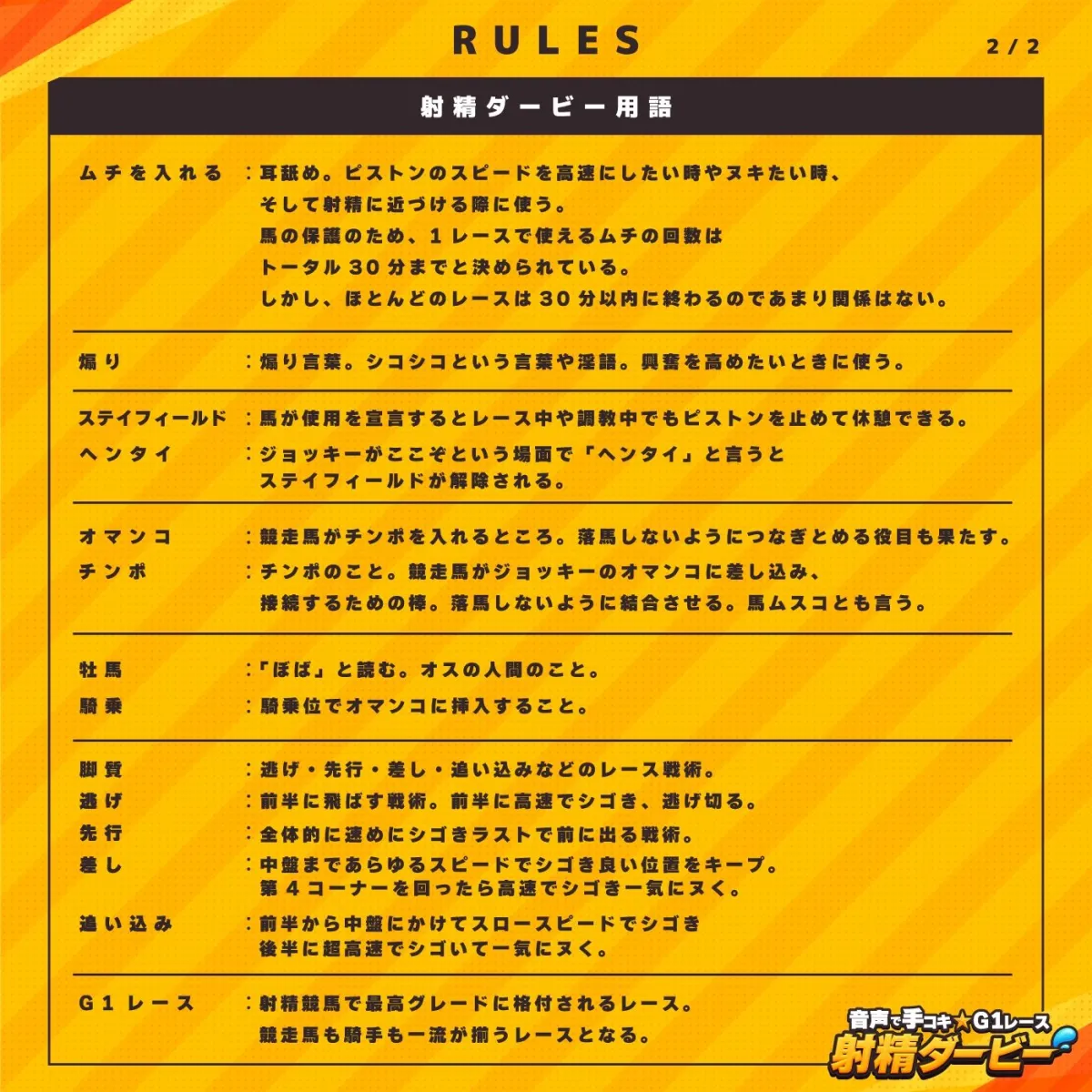 【騎乗】音声で手コキ★G1レース「射精ダービー」～ムチはゾリゾリ耳舐め♪オス馬のオトコに女性ジョッキーが騎乗し優勝を目指すゲーム～【射精我慢】