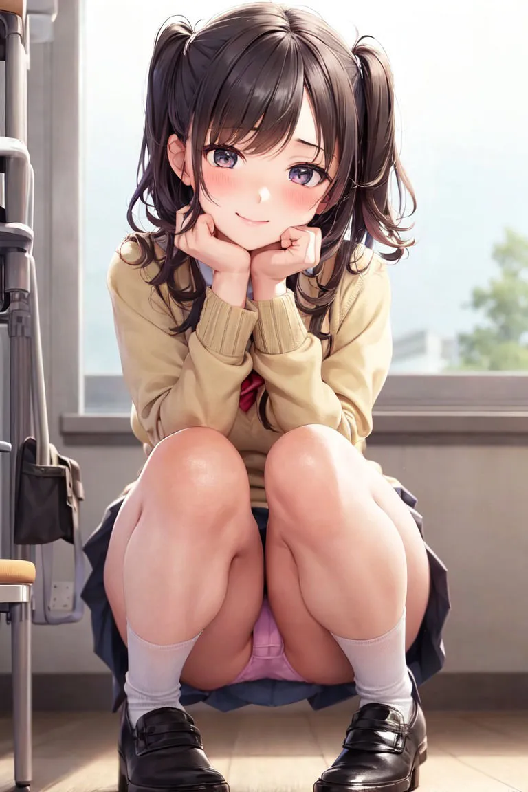 しゃがみパンチラ