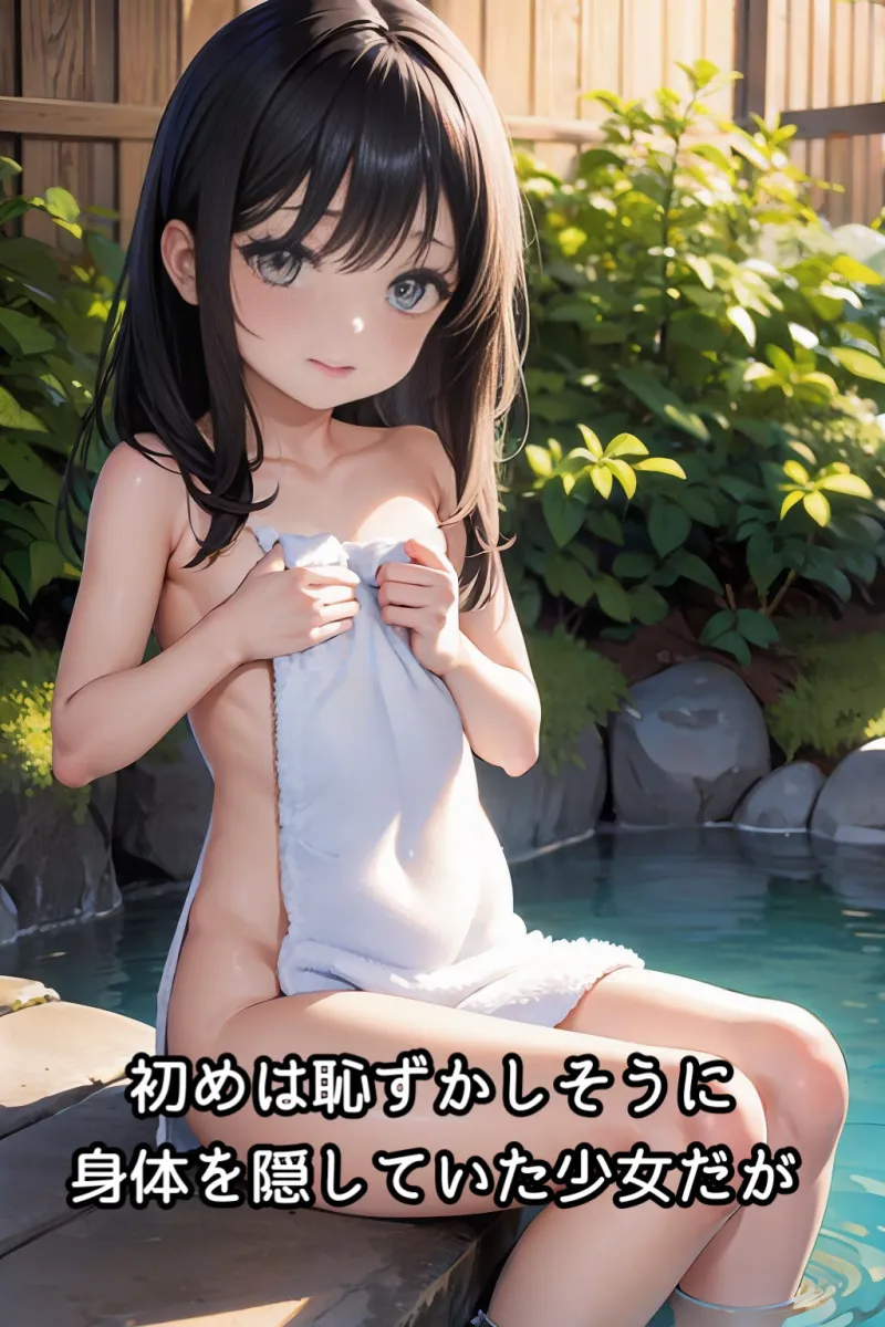 性に興味津々な少女たちと出会う、混浴温泉での秘密の体験