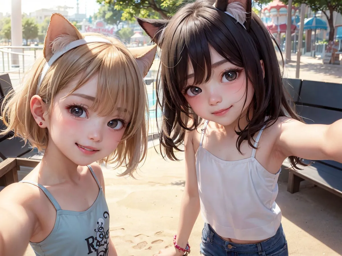 【ませガキ遊園地自撮り】