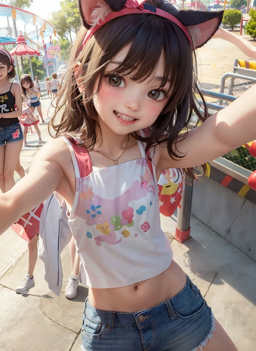 【ませガキ遊園地自撮り】