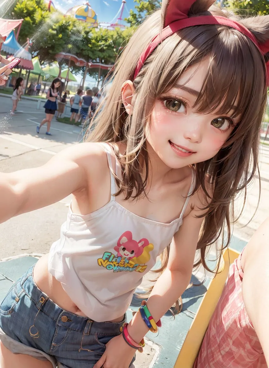 【ませガキ遊園地自撮り】