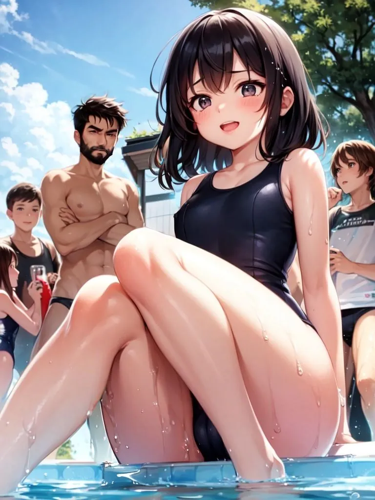 狙われたスク水少女