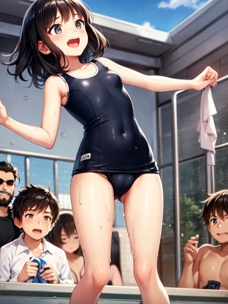 狙われたスク水少女