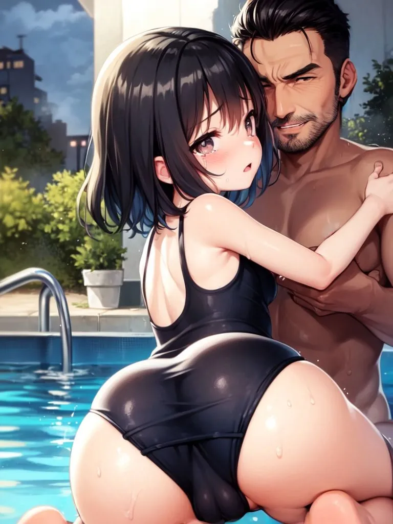 狙われたスク水少女