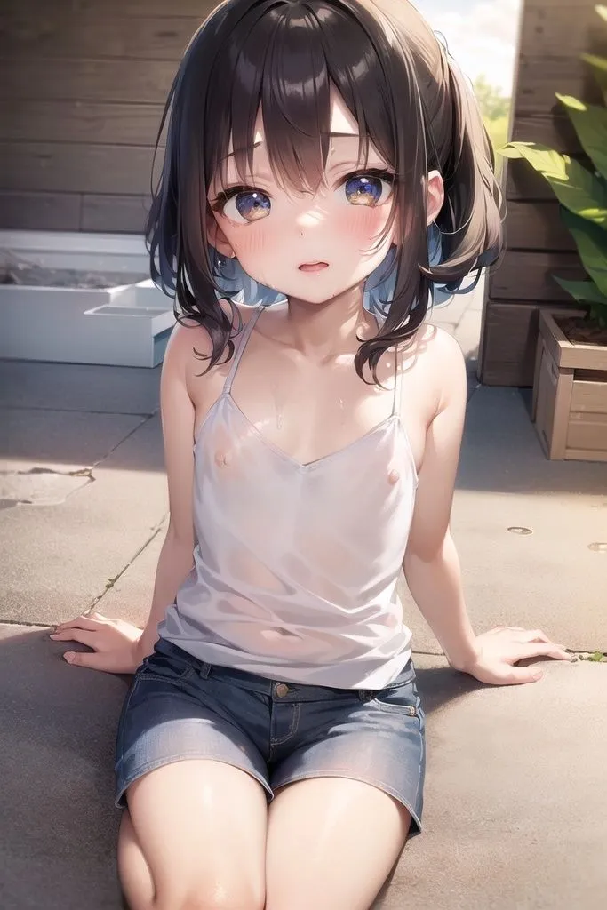 濡れ透け白スク少女CG集